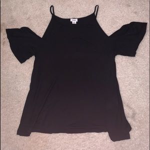 GARAGE off the shoulder high neck flowy tee